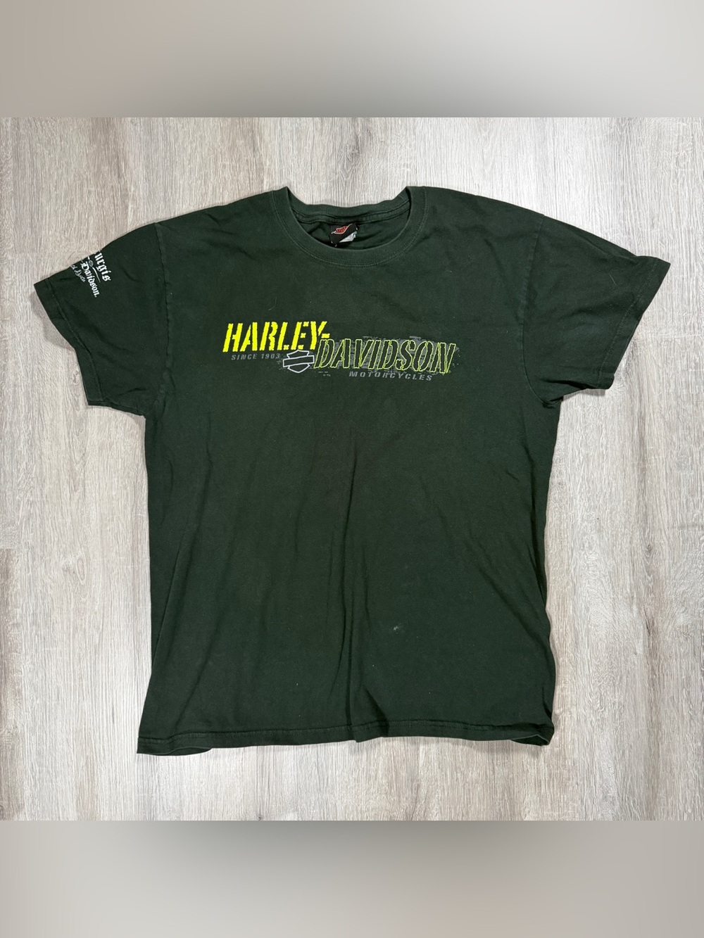 Harley-Davidson Sturgis Graphic Green T-Shirt Size Large bikercore biker